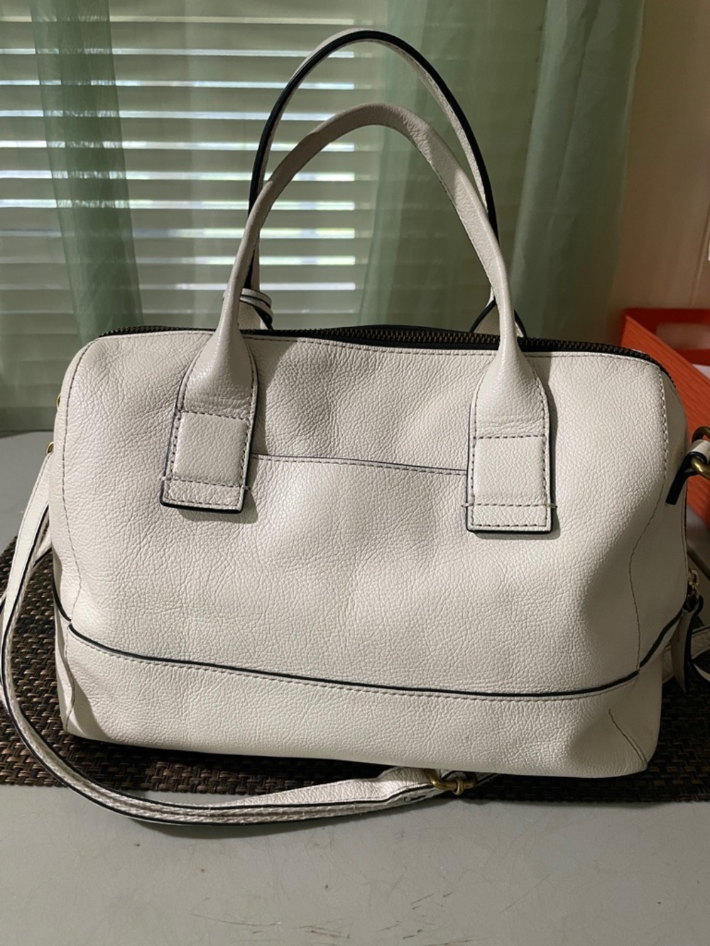 Fossil Jori Leather Satchel in a coconut white color - Picture 2 of 6